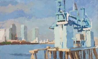 Blue-Cranes-at-Peppers-Wharf-I-2009