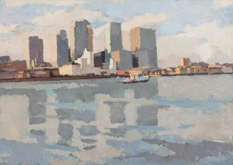 Canary-Wharf,-Evening-(Victoria-Deep-Water-Terminal).-2009-2014