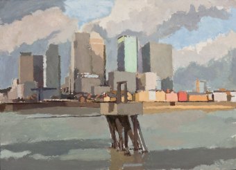 Canary-Wharf-with-Pier-(Delta-Wharf-Greenwich).-2009-2014